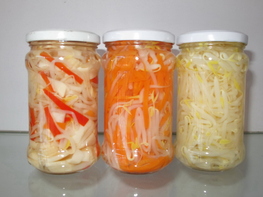 Bean Sprouts in Jars